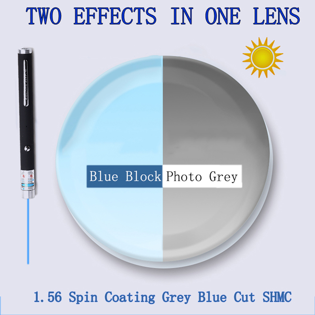 1.56 Recubrimiento giratorio monofocal Lentes de corte azul grisáceo