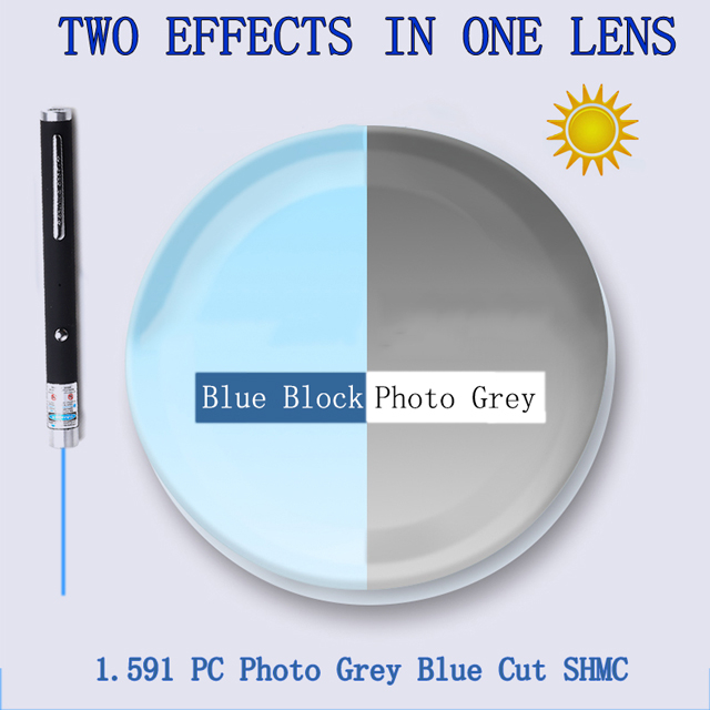 1.591 Recubrimiento giratorio monofocal Lentes de corte azul grisáceo